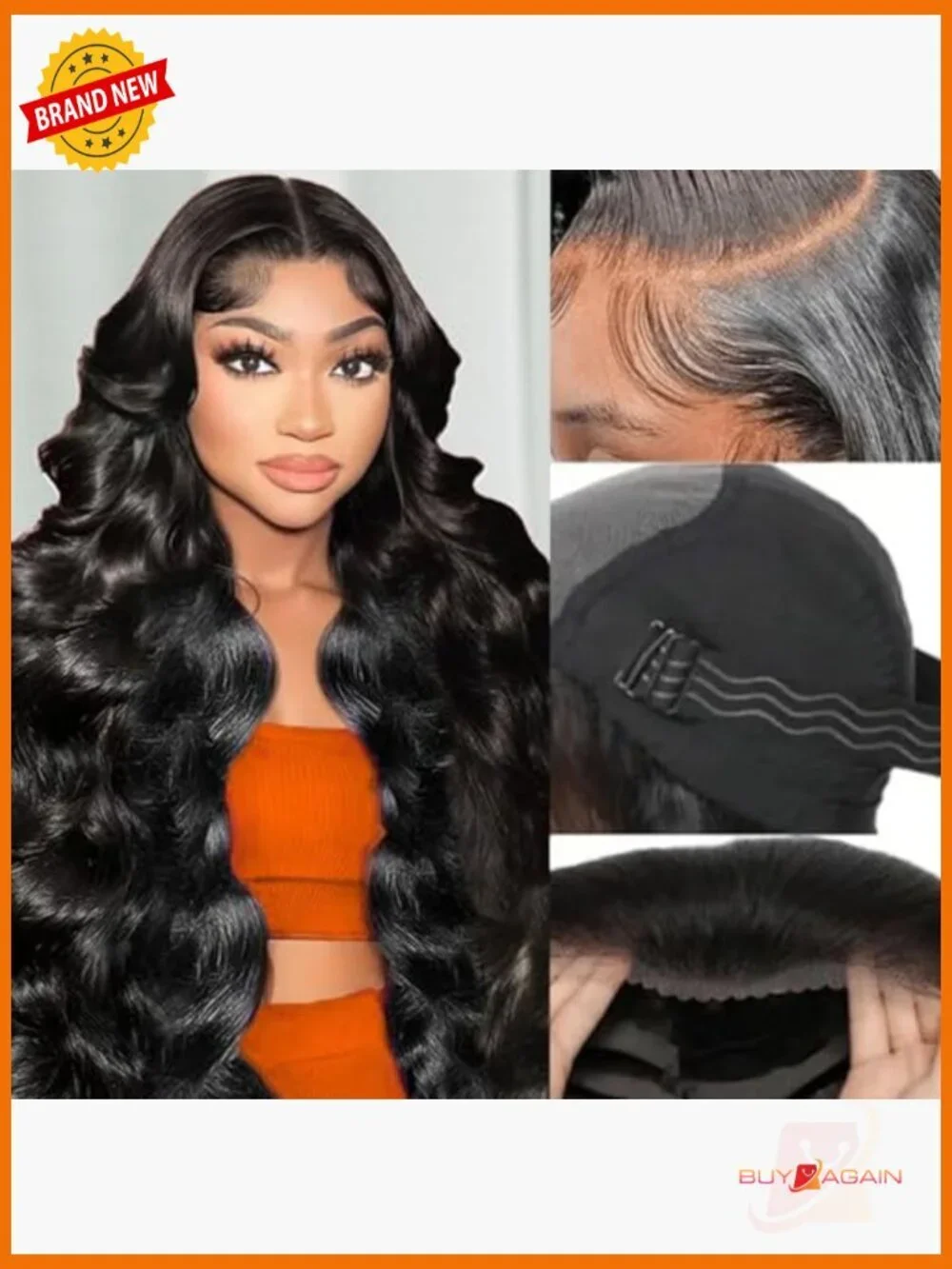 Glueless 5x5 Lace Front Wig Human Hair Body Wave 24 Inch 180% Density